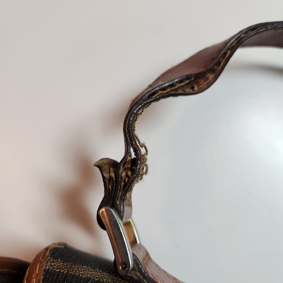 Vintage Fendi Zucca Canvas Leather Half-moon Crossbody Bag - Picture 5 of 15